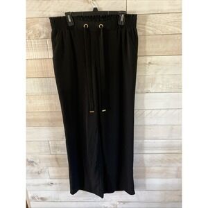 Michael Kors Pants Womens Large Black Wide Leg Pull On Dressy Slacks